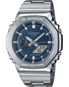 Casio G-Steel Dual Time Chronograph Silver Stainless Steel Bracelet GM-2110D-2BER