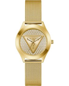 Guess Glitz Plaque Crystals Gold Stainless Steel Bracelet GW0835L2