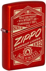 Zippo Metallic Red Laser Engrave 48620
