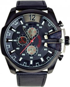 Ferro Black Leather Strap F14016WT-0191E