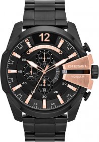 DIESEL Mega Chief Black Chrono Stainless Steel Bracelet DZ4309