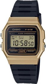 CASIO Collection Black Rubber F-91WM-9AEF