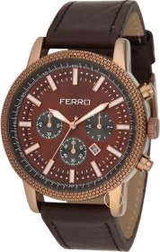 Ferro Brown Leather Strap F13041WT-0113