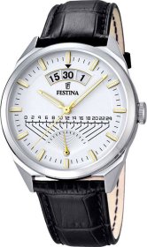 FESTINA Multifunction Black Leather Strap F16873/2