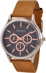 Ferrucci Leather Band Watch With Date FC10221.07