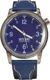 MOSCHINO Fantastic XXL Blue Rubber Strap MW0304