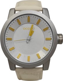 OOZOO Timepieces XL White Leather Strap C5780