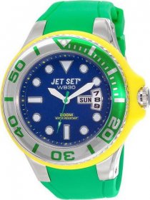 Jet Set WB30 Green Rubber Strap J55223-13