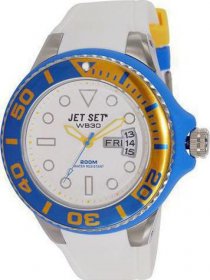 JETSET WB30 White Rubber Strap J55223-18