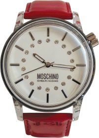 MOSCHINO Fantastic XXL White Dial Red Strap MW0300R