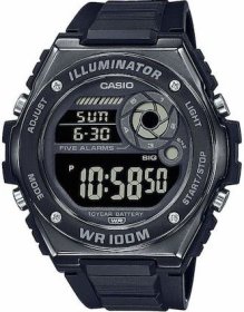 Casio Standard Dual Time Chronograph Black Rubber Strap MWD-100HB-1BVEF
