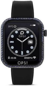 OPS!SMART CALL Love Diamons Black Rubber Strap OPSSW-37