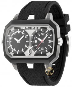 POLICE Hydra Dual Time Black Rubber Strap 13076JPB-02A