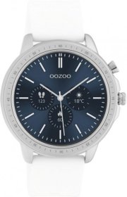 Oozoo Smartwatch White Rubber Strap Silver Q00310