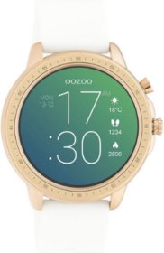 Oozoo Smartwatch Rose Gold White Rubber Strap Q00322