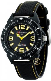 SECTOR Expander 90 Black Leather Strap R3251197004