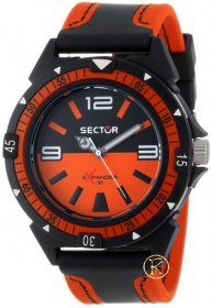 Sector Expander 90 Black & Orange Rubber Strap R3251197019