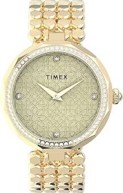 Timex Yellow Gold Metal Adult Female TW2V02500