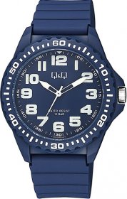 Q&Q Blue Rubber Strap VS16-009 VS16J009Y
