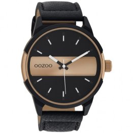 Oozoo Τimepieces Black Leather Strap C11001