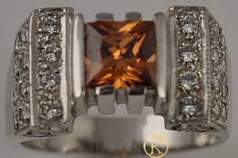 Handmade white gold ring