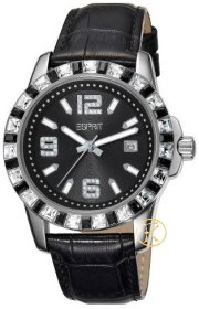 ESPRIT Spark Crystal Black Leather Strap ES103342005