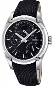 Festina Multifunction Black Leather Strap F16767/4