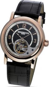 Frederique Constant Heart Beat Manufacture Automatic 18K Rose Gold Black Leather Strap FC-930ABS4H9