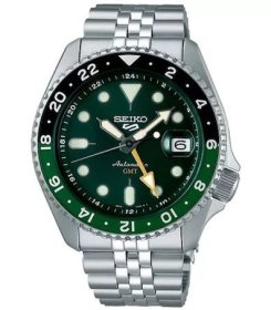 Seiko 5 Sports GMT Silver Stainless Steel Bracelet SSK035K1