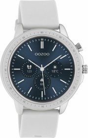 Oozoo Smartwatch White Rubber Strap Silver Q00311