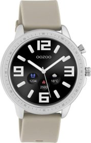 Oozoo Smartwatch Taupe Rubebr Strap Q00313