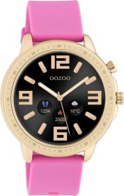 Oozoo Smartwatch Pink Rubber Strap Rose Gold Q00325