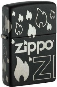 Zippo Black Matte withChrome Laser 360°48908