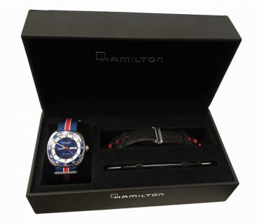 Hamilton H35405741 Pan Europ Auto Blue Fabric Strap