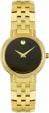 Movado FAceto Diamonds Quartz 18K Golden Plated 0605147