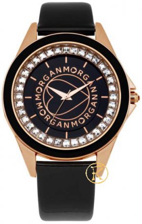 Morgan De Toi Black Leather Strap Watch M1035RG