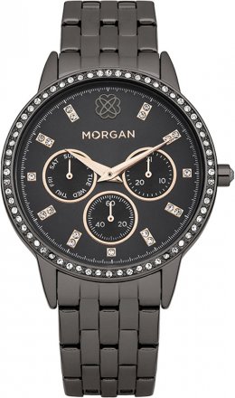 Morgan De Toi Crystals Black Stainless Steel Bracelet 1218BRGM