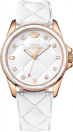 Juicy Couture Women's Stella White Quilted Silicone Dial Watch 1901102