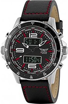 Aviator Black Leather Strap AVW1931G253