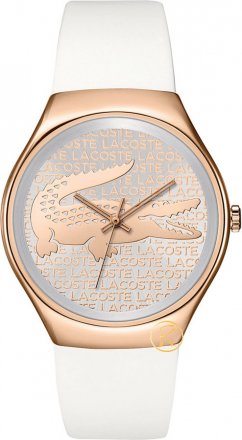 LACOSTE Valencia Rose Gold White Rubber Strap 2000809