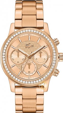 Lacoste Charlotte Crystals Rose Gold Stainless Steel Bracelet Chronograph 2000834