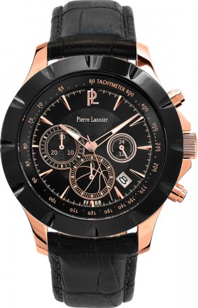 PIERRE LANNIER Special Collection FFBB Black Leather Chronograph 200D033