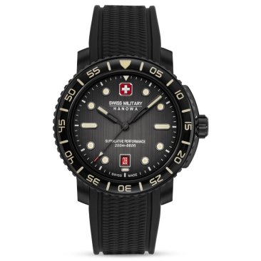 Swiss Military Hanowa Black Marlin Black Rubber Strap SMWGN0001730