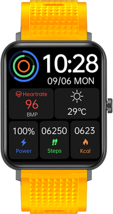 DAS.4 SU02 Smartwatch με Παλμογράφο (Κίτρινο) 203045014