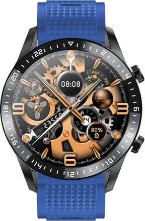 DAS.4 SL13 Smartwatch με Παλμογράφο (Μαύρο / Μπλε) 203050312