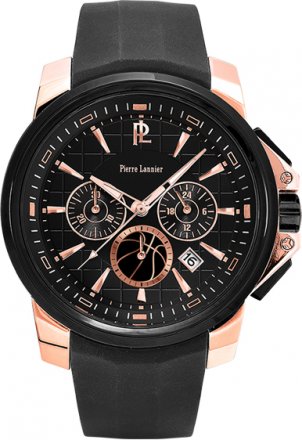 PIERRE LANNIER Special Collection FFBB Black Rubber Chronograph 229D439