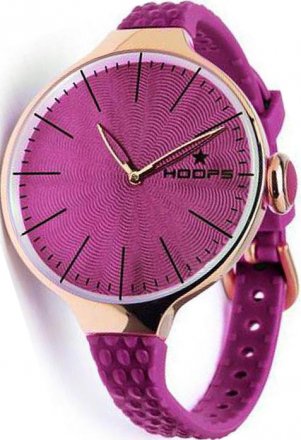 Hoops Cherie L Rose Gold Case Fouchsia Rubber Strap 2502LG20