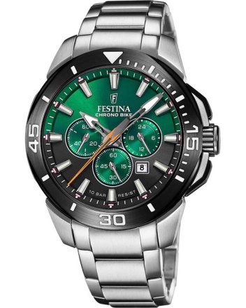 Festina Chrono Bike Chronograph Silver Stainless Steel Bracelet F20641/B