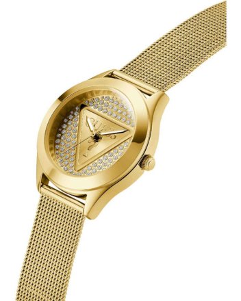 Guess Glitz Plaque Crystals Gold Stainless Steel Bracelet GW0835L2