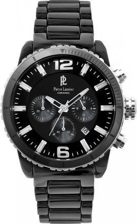 PIERRE LANNIER Black Stainless Steel Chronograph 288A439